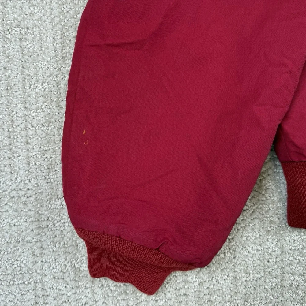 Vintage LL Bean Men's Medium Red Warm Up Fleece Lined Nylon Full Zip Jacket